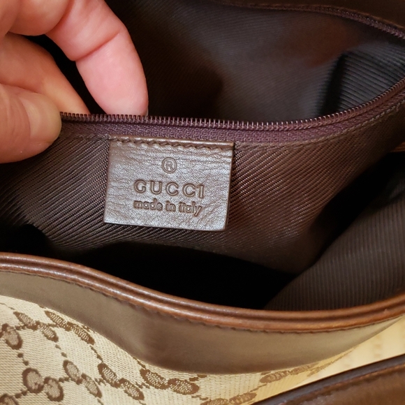 Gucci GG Web Monogram Canvas Shoulder Bag - Picture 9 of 12